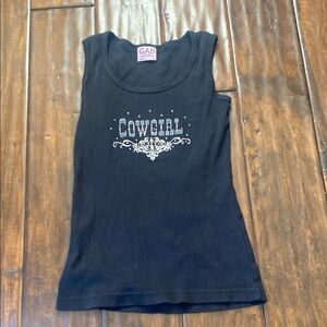 Black Cowgirl Kids Tank Top